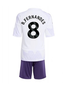 Manchester United Bruno Fernandes #8 Replika Borta Kläder Barn 2025-26 Kortärmad (+ byxor)